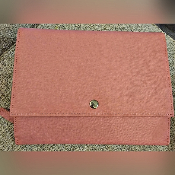 #Sabika #Trifold Pink #Travel #Jewelry #Organizer Faux #Leather #NWOT - Picture 2 of 16
